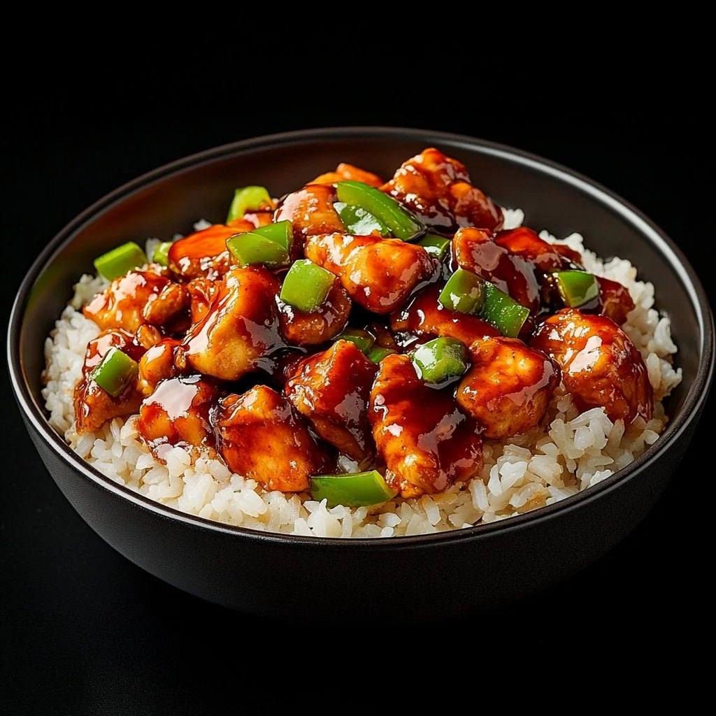 One-pan honey BBQ chicken served over rice with vibrant veggies