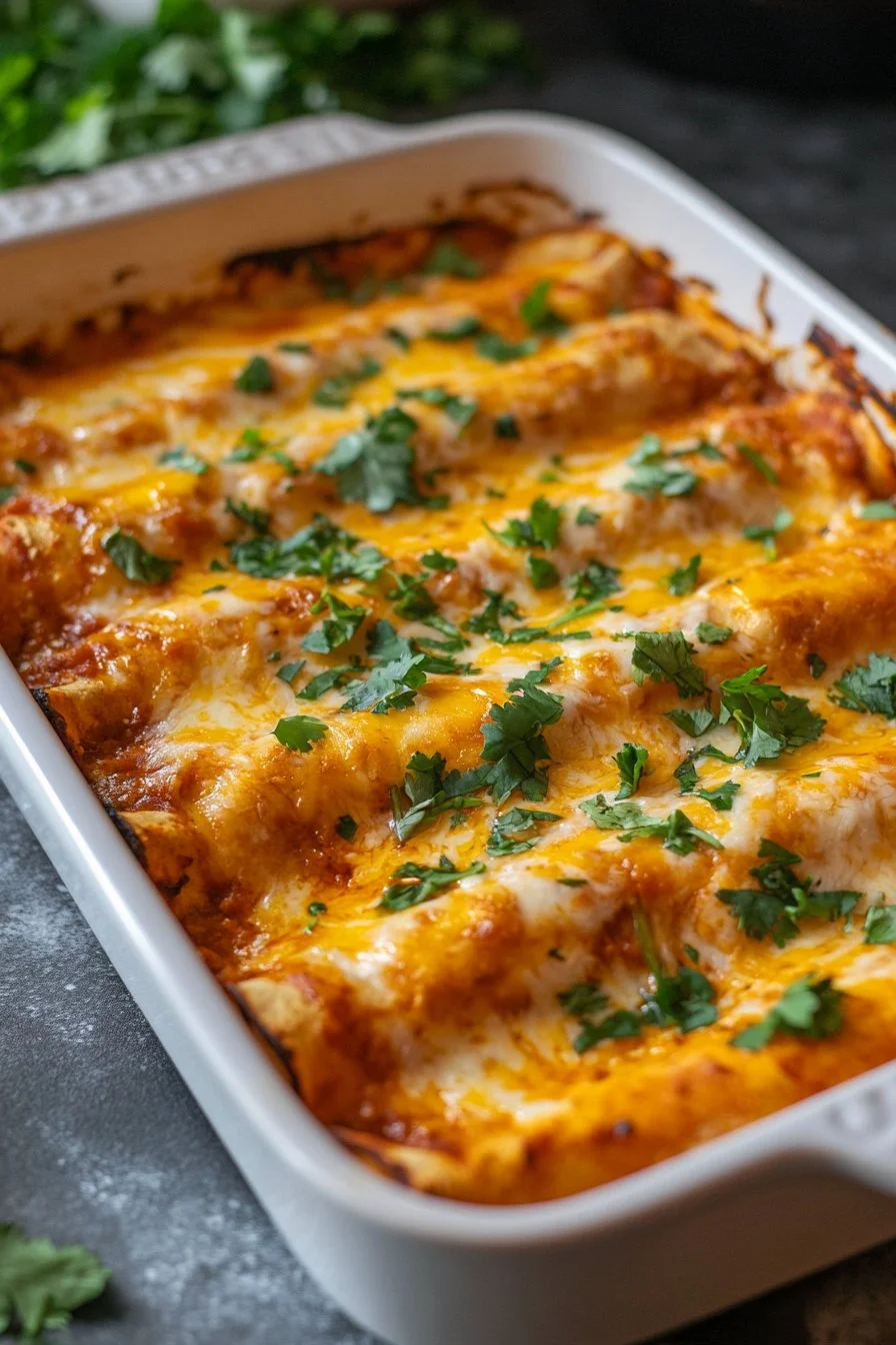 High Protein Chicken Enchiladas – 30 Minutes, 7 Ingredients 🐔🌯💪