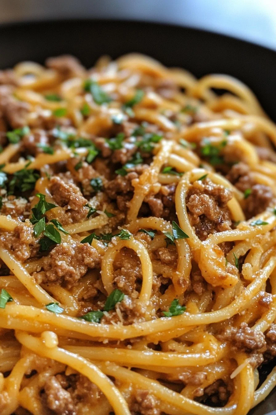 Stovetop Creamy Ground Beef Pasta