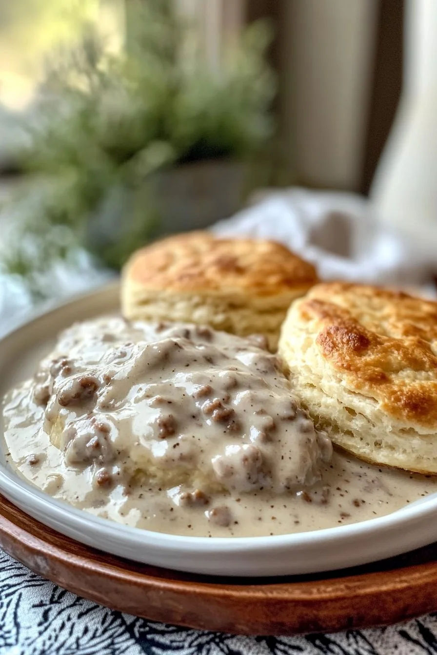 Grandma's Classic Biscuits and Sausage Gravy