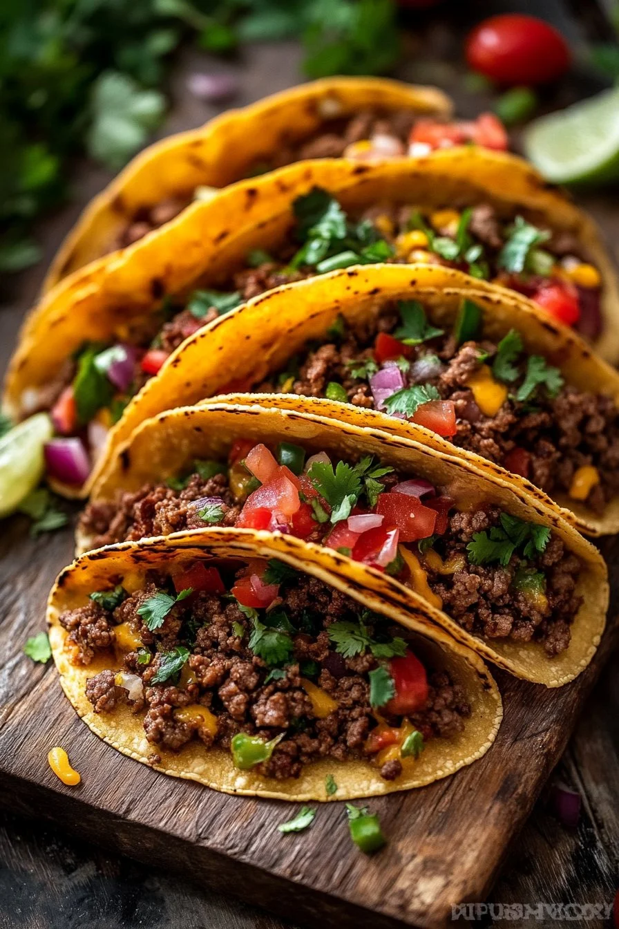 Beef and Cheese Oven Baked Tacos
