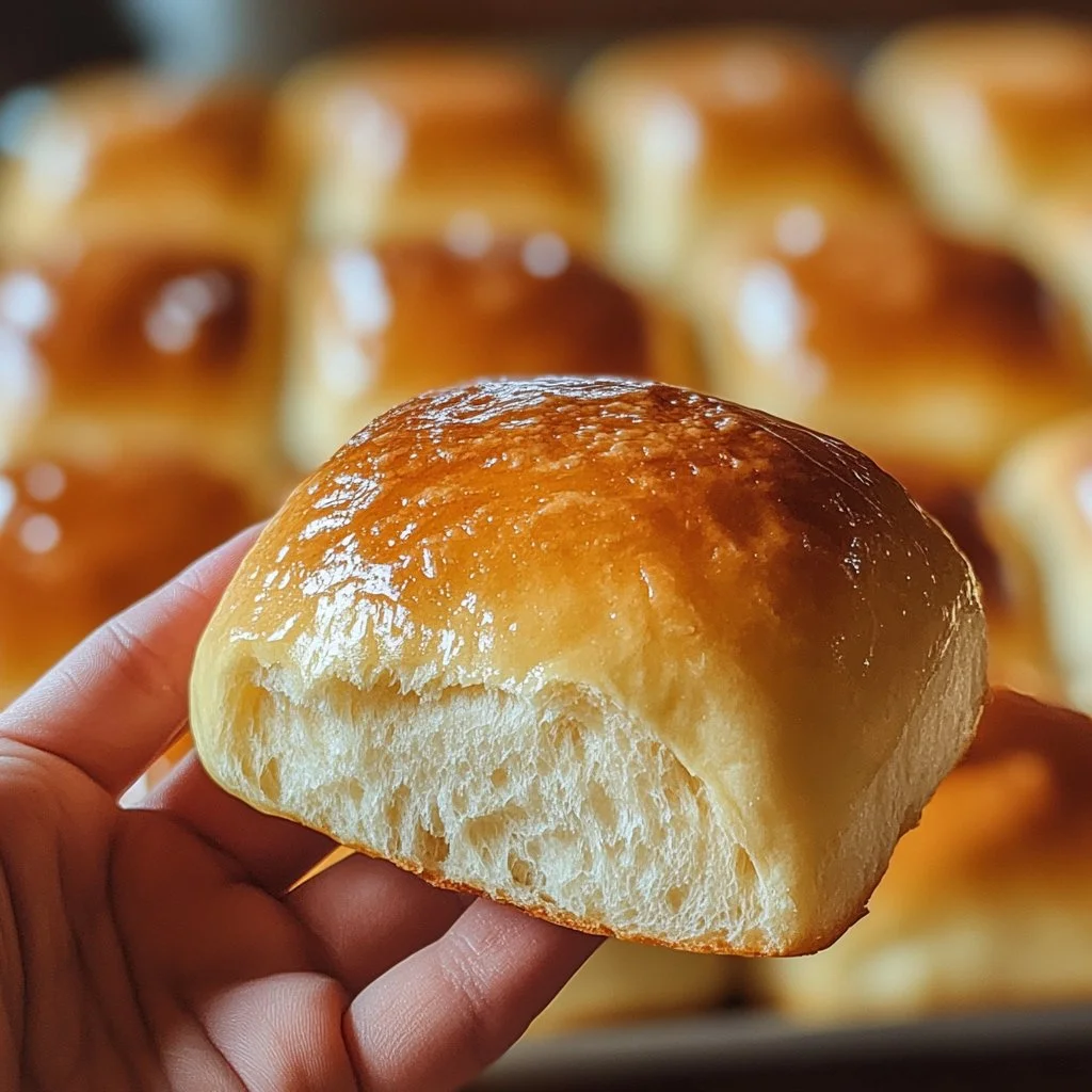 Freshly baked sweet Hawaiian bread rolls on a wooden table