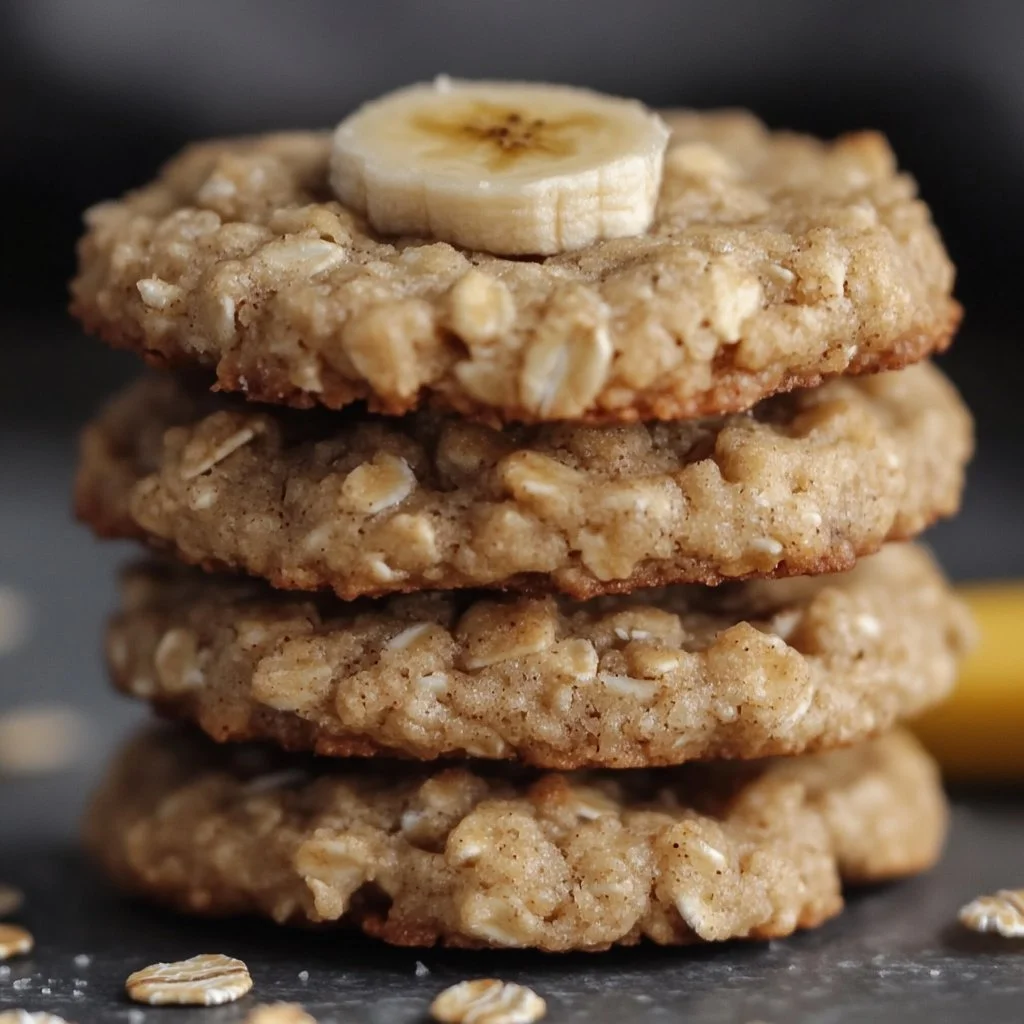 Delicious oatmeal raisin banana cookies with oats and raisins