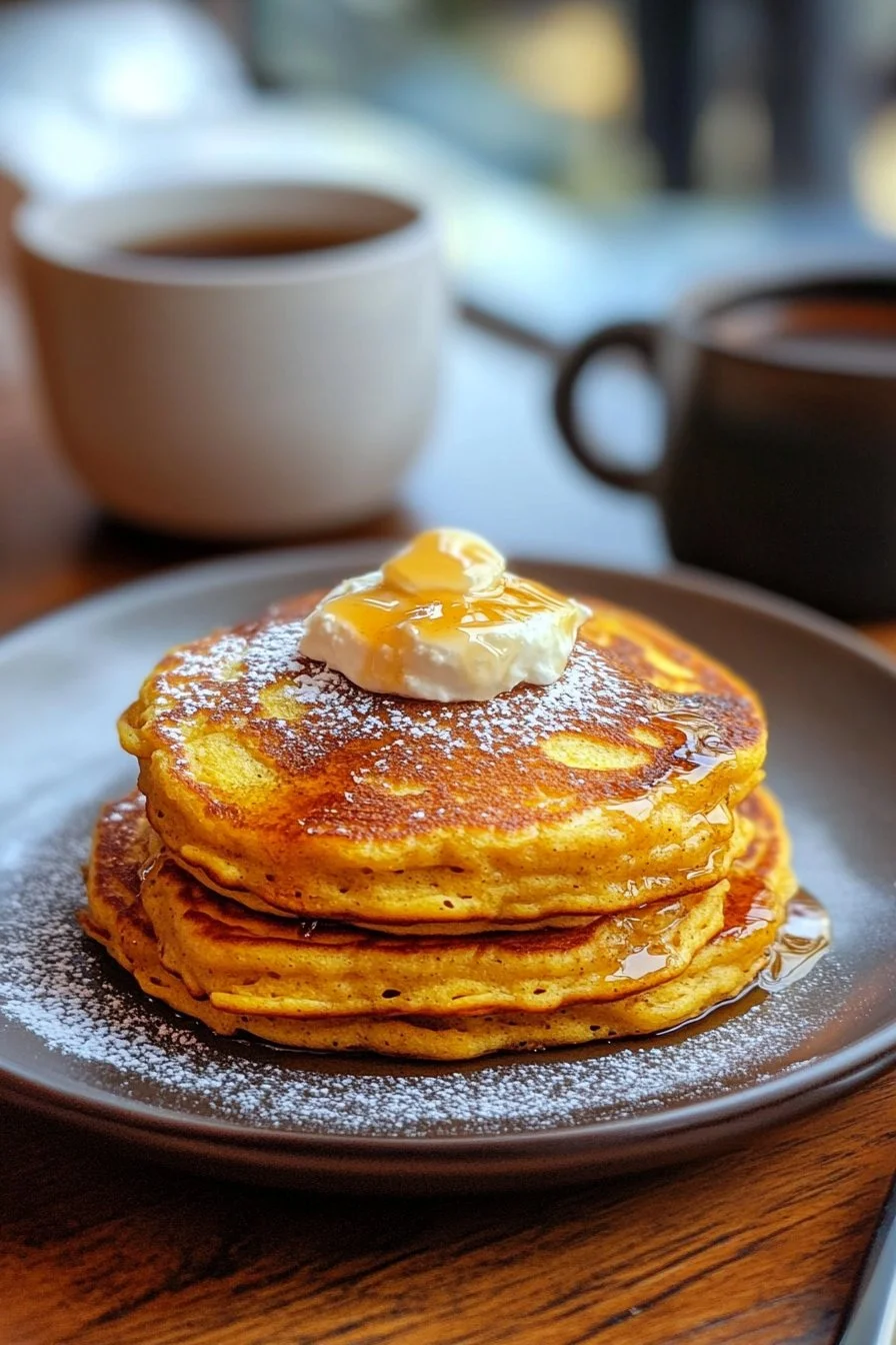 Pumpkin Cottage Cheese Pancakes
