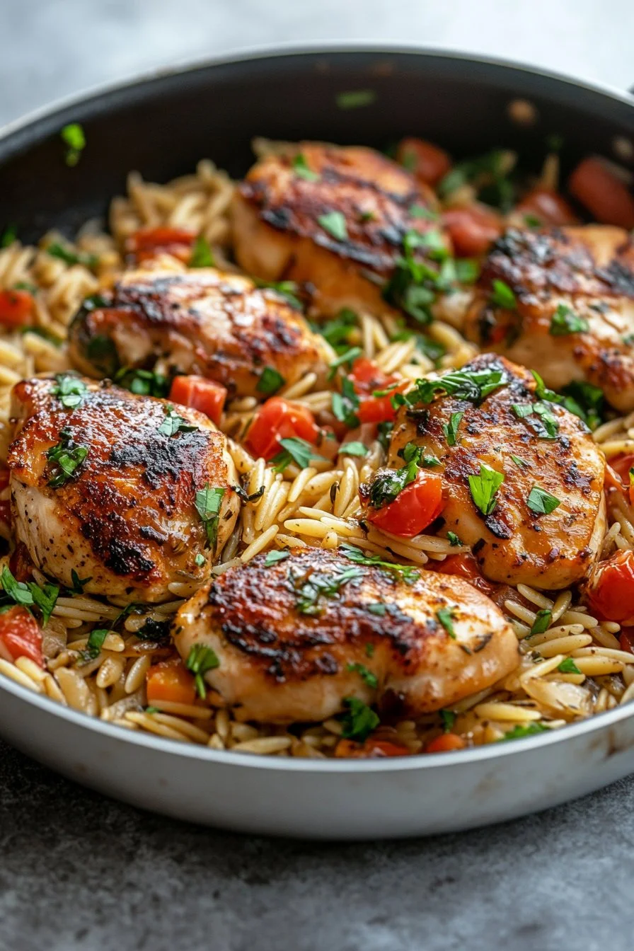 One-Pan Balsamic Chicken Orzo