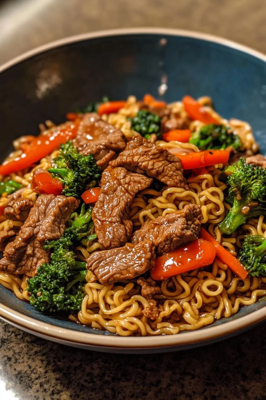 Beef Ramen Noodles Stir Fry