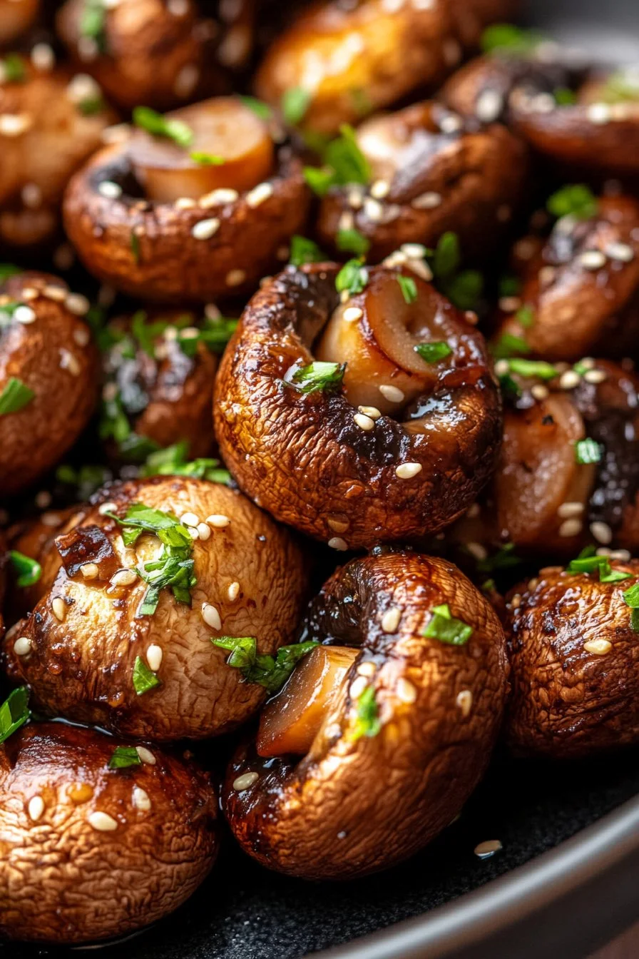 Roasted Garlic Soy Mushrooms