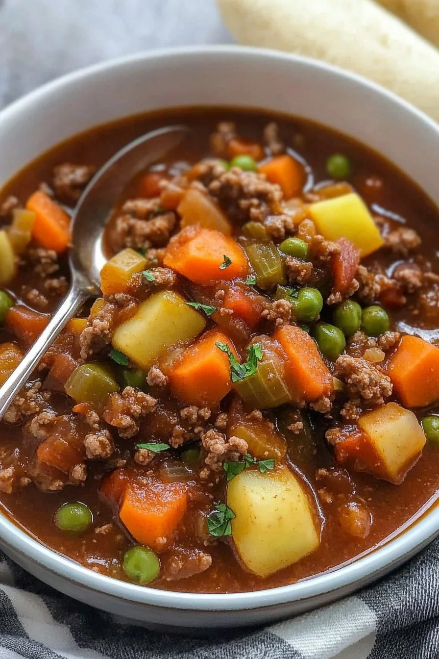Slow Cooker Ground Beef Stew