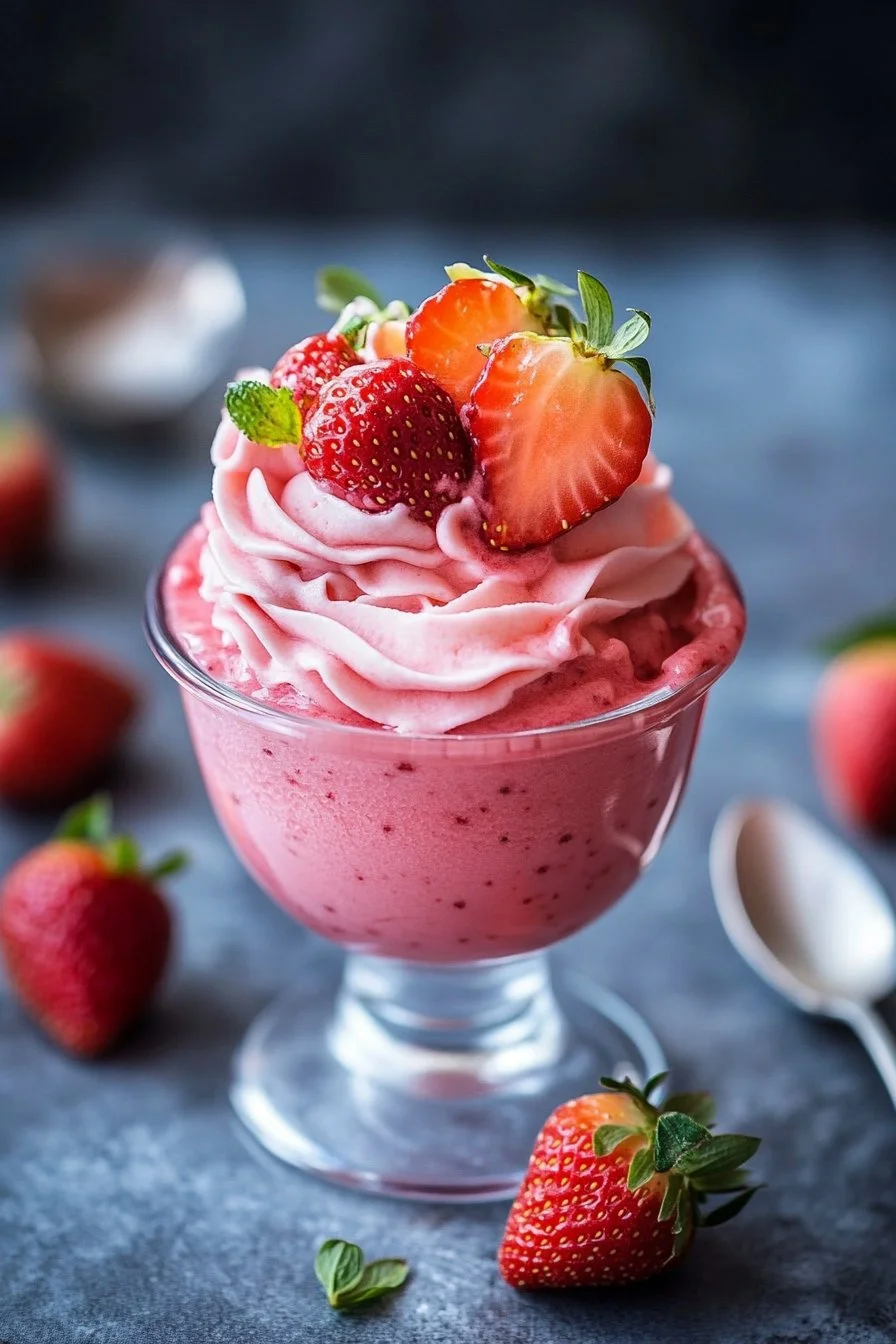Strawberry Mousse with Strawberry Sauce