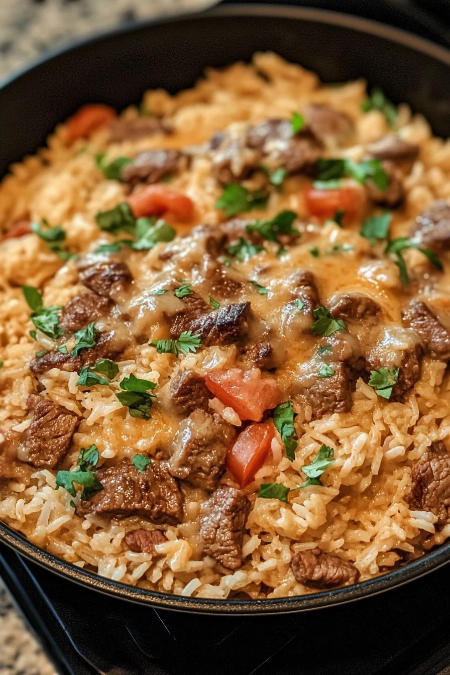 Steak Queso Rice