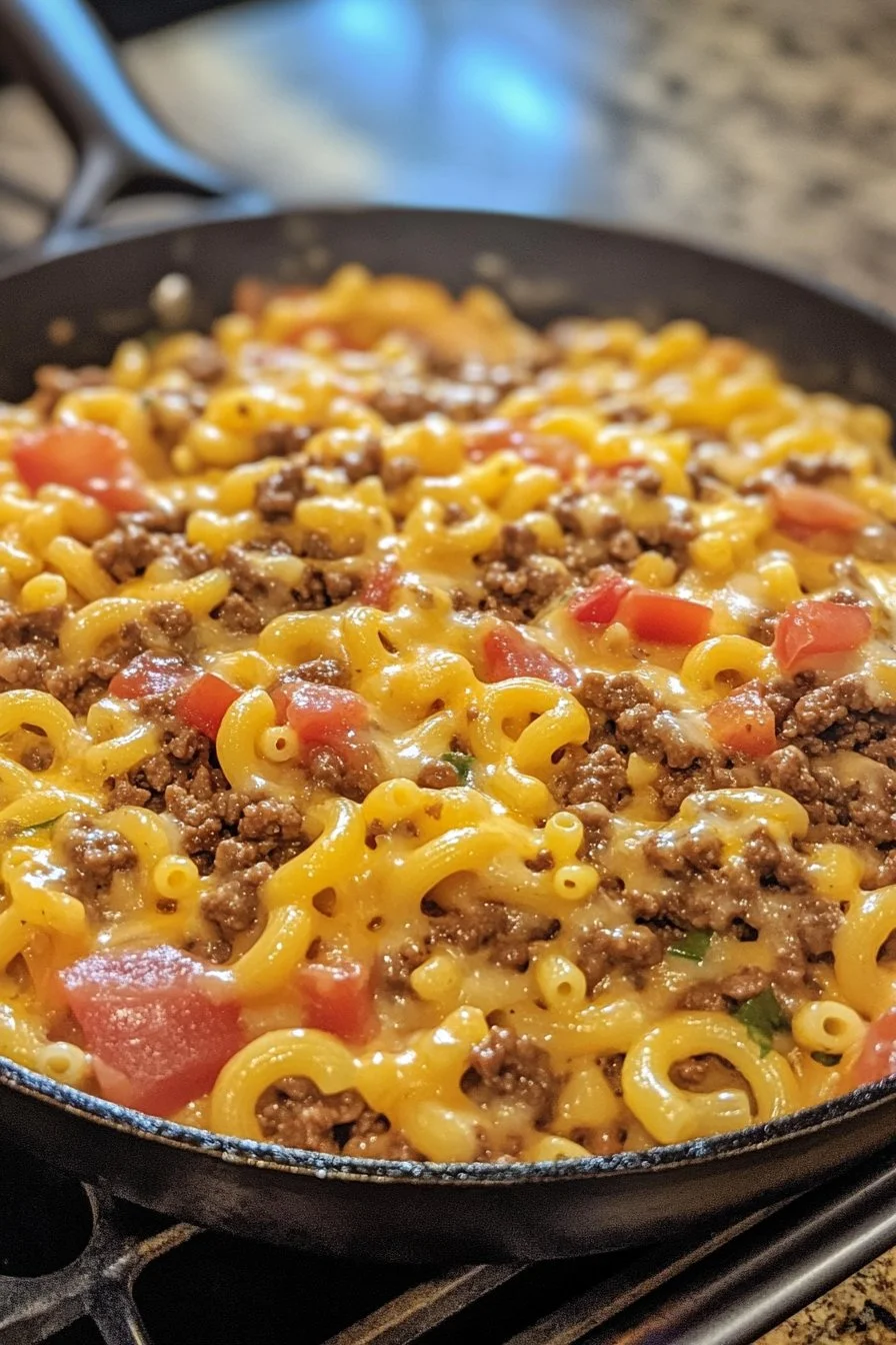 Cheeseburger Macaroni Skillet - Homemade Hamburger Helper