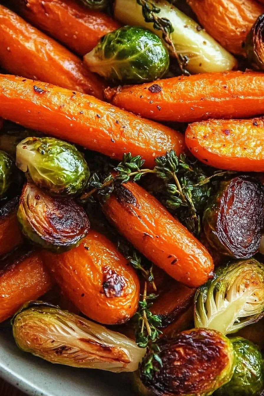 Roasted Carrots and Brussels Sprouts