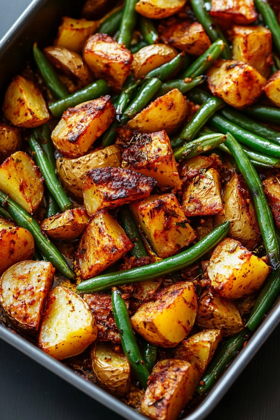 Oven-Roasted Potatoes & Green Beans