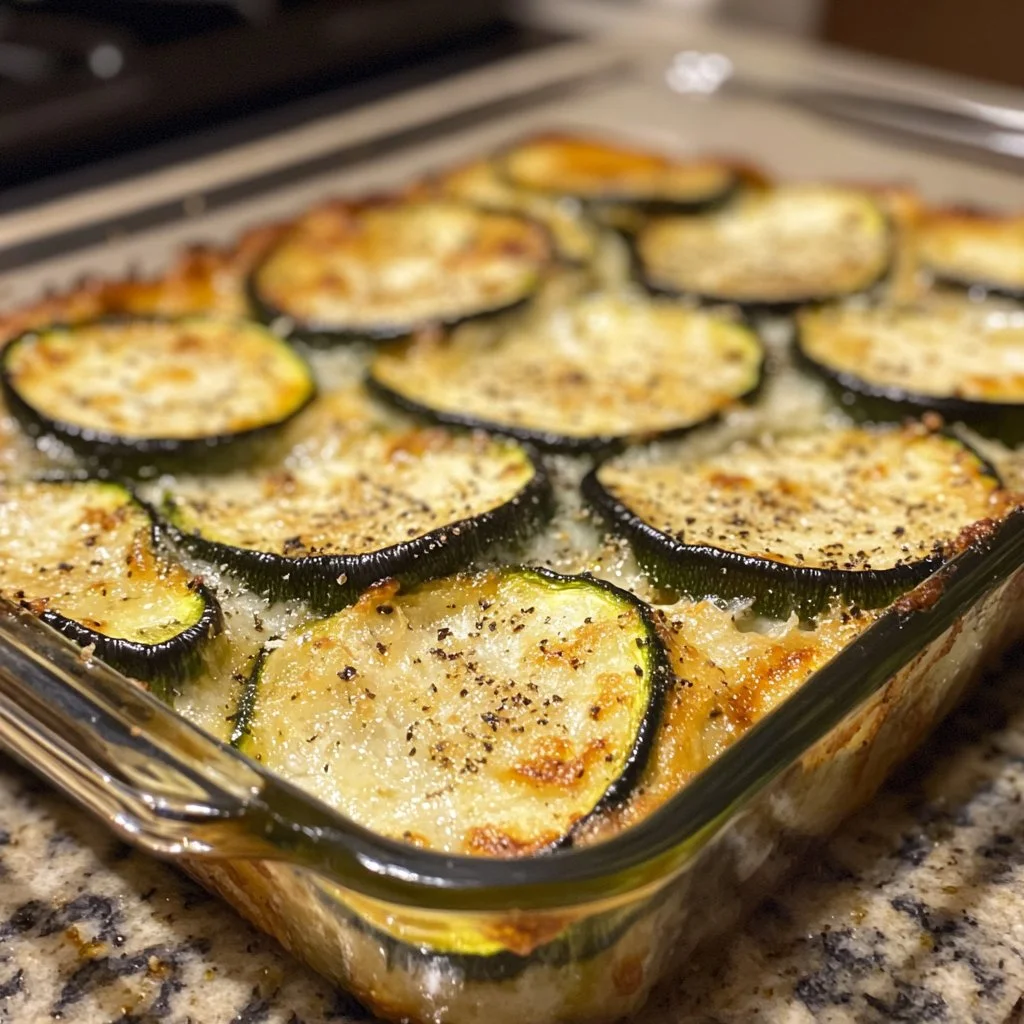 Crispy baked Parmesan zucchini slices topped with cheese and herbs
