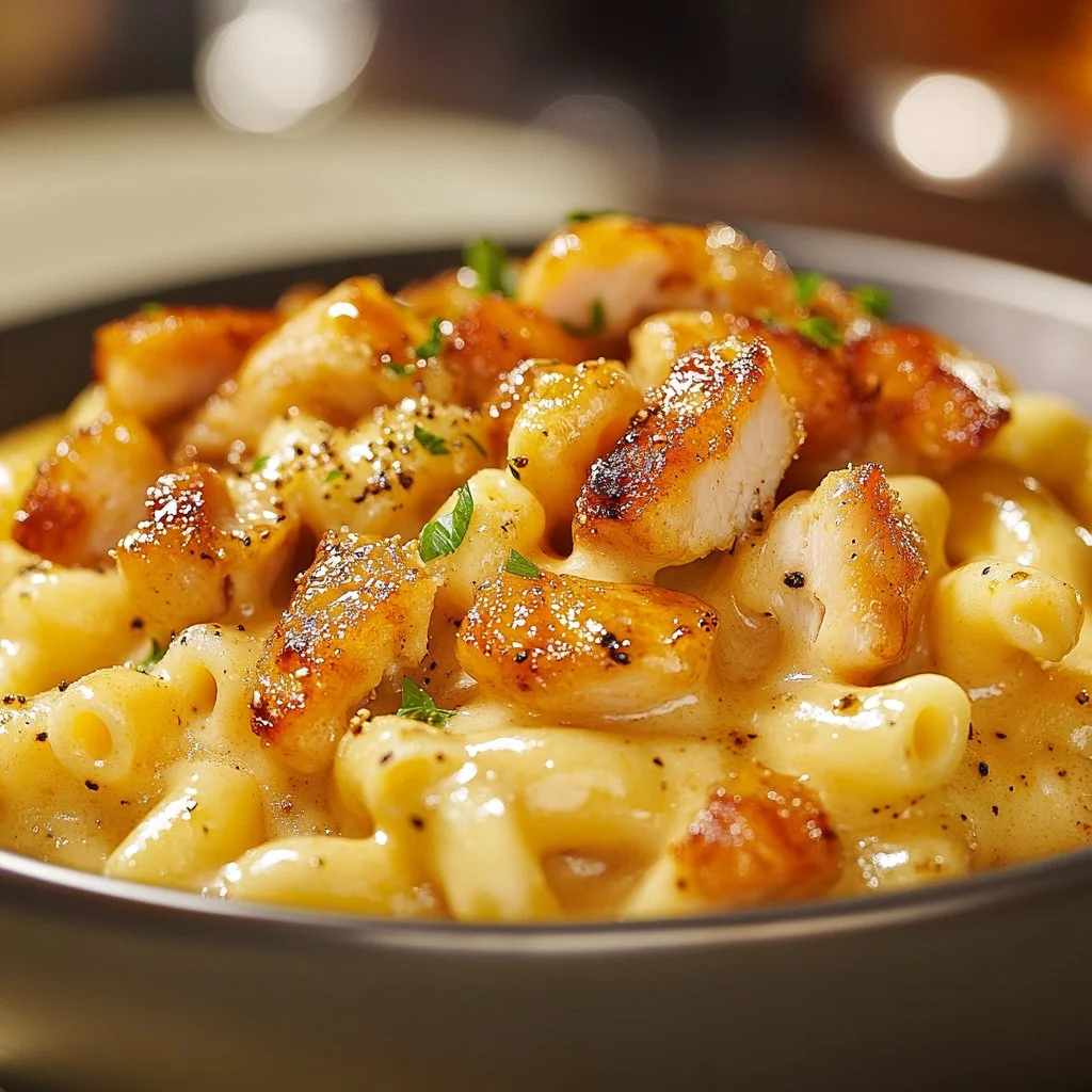 Creamy Honey Pepper Chicken Mac and Cheese with a flavorful twist
