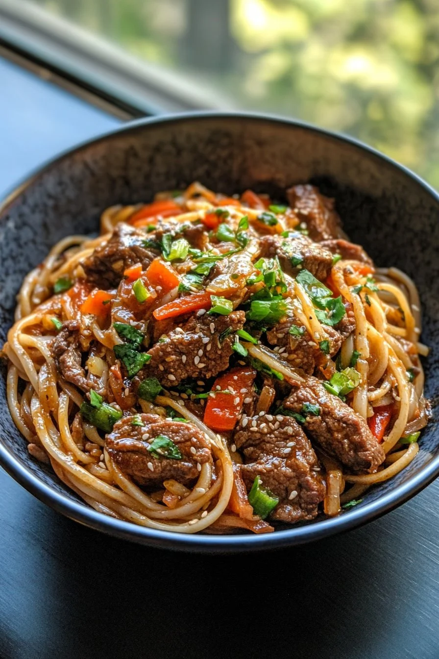 Beef Stir Fry with Linguini