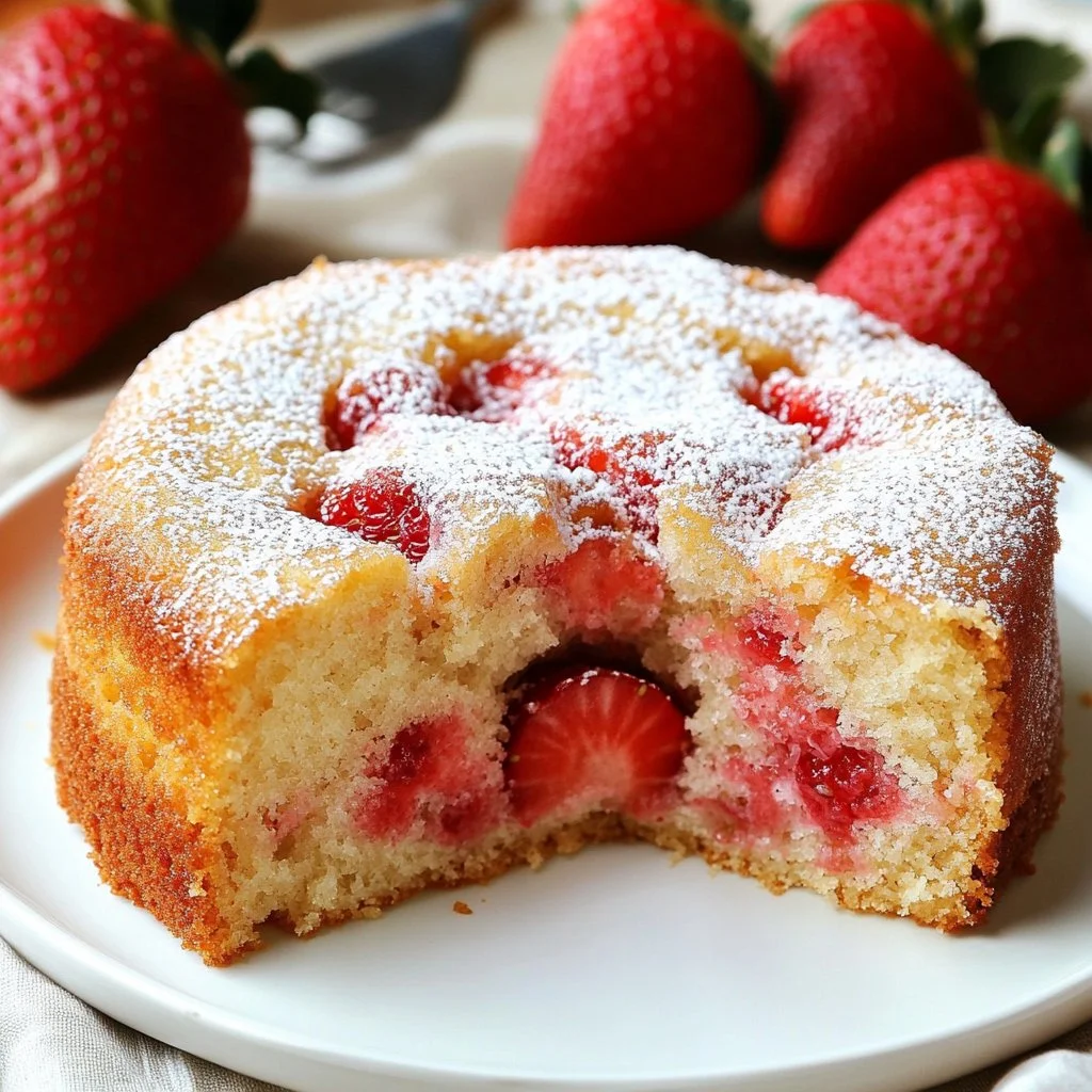 Delicious French strawberry cake with fresh strawberries and whipped cream
