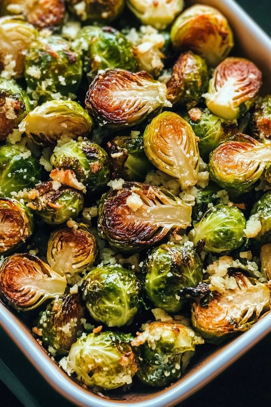 Ultimate Garlic Parmesan Roasted Brussels Sprouts