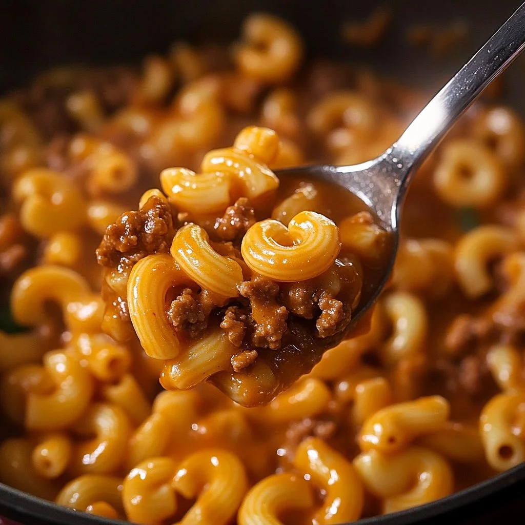 Delicious Hamburger Helper meal served with toppings.