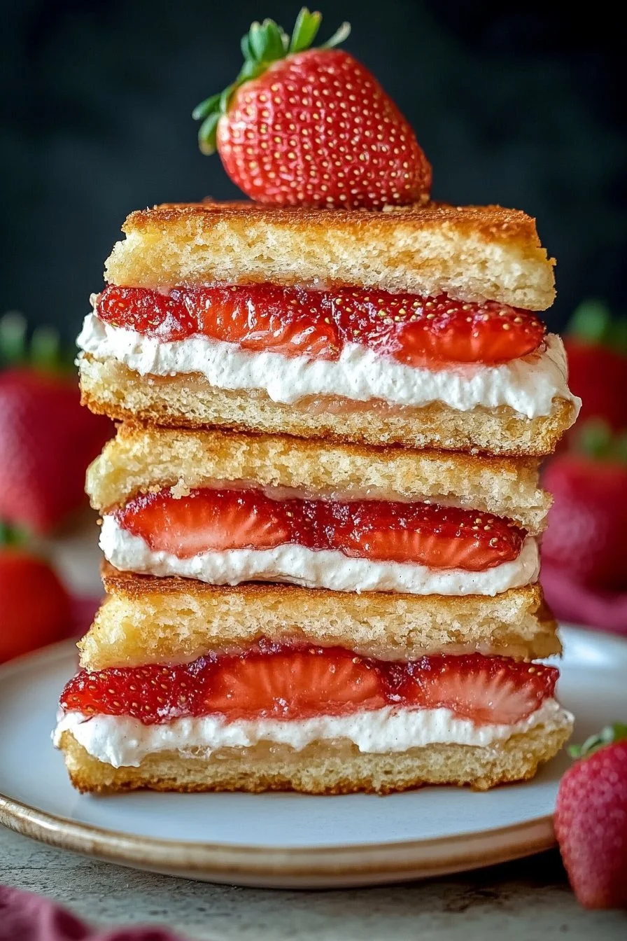 Fried Strawberry Cheesecake Sandwiches