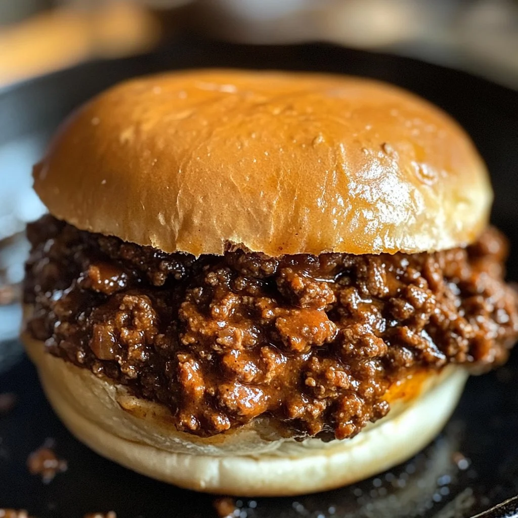 Delicious Sloppy Joe sandwich with beef and sauce on a bun