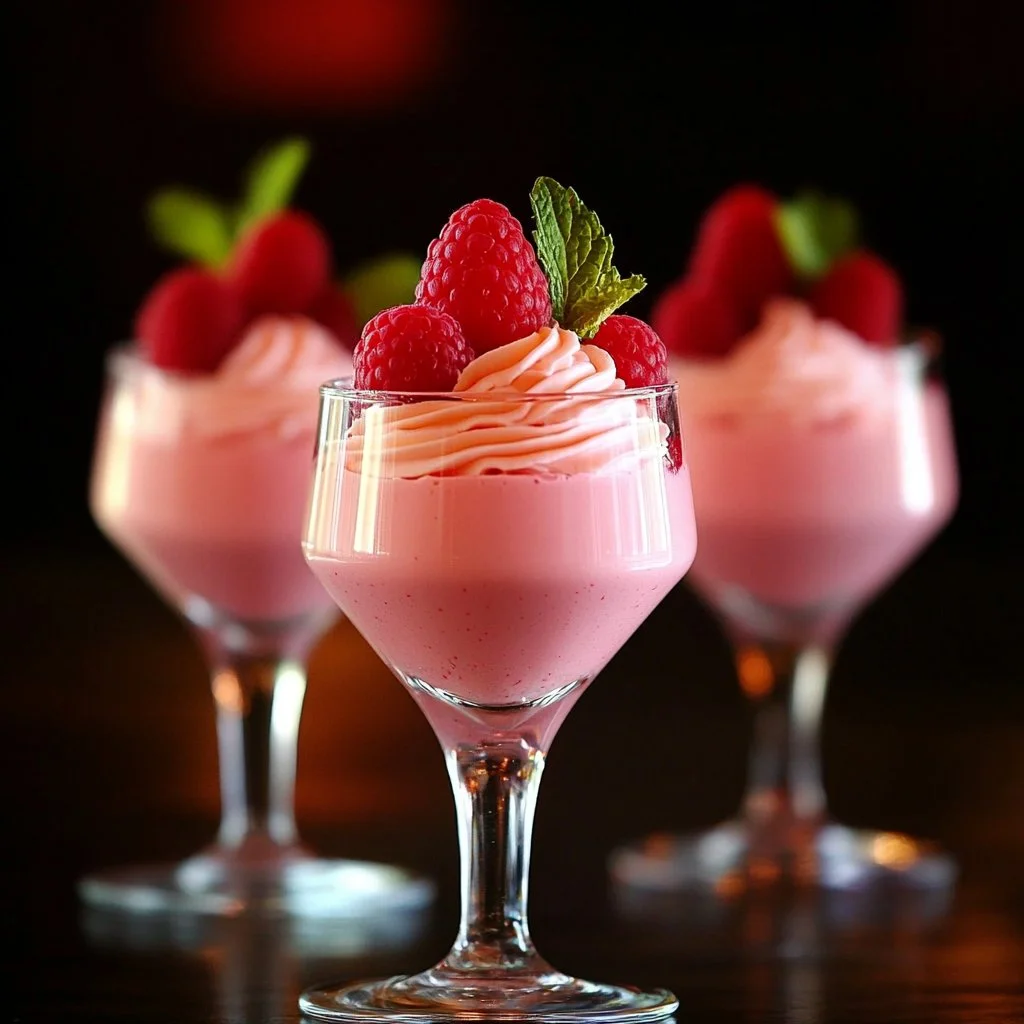Delicious homemade strawberry mousse served in a glass with fresh strawberries.