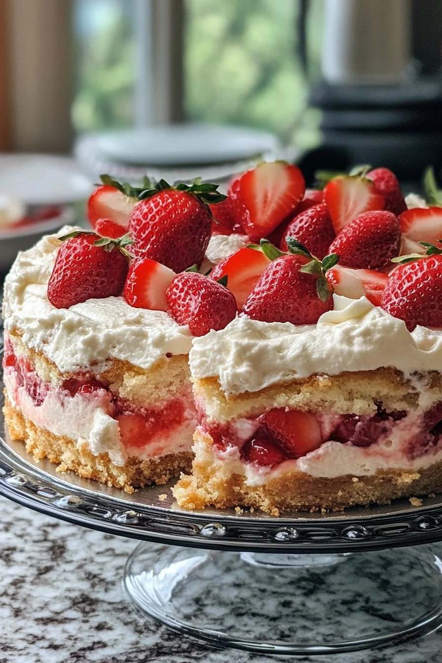 Strawberry Cheesecake Dump Cake