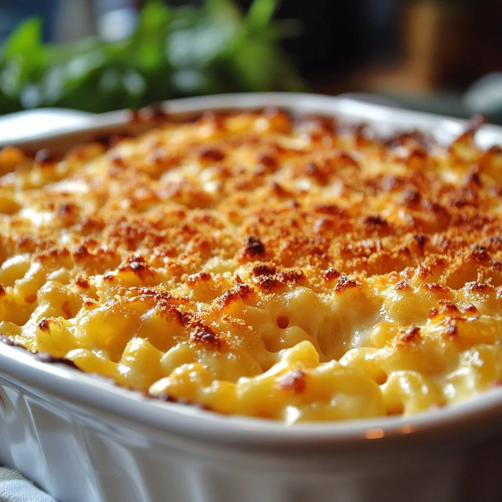 Delicious Tini's Mac and Cheese with creamy cheese sauce and pasta