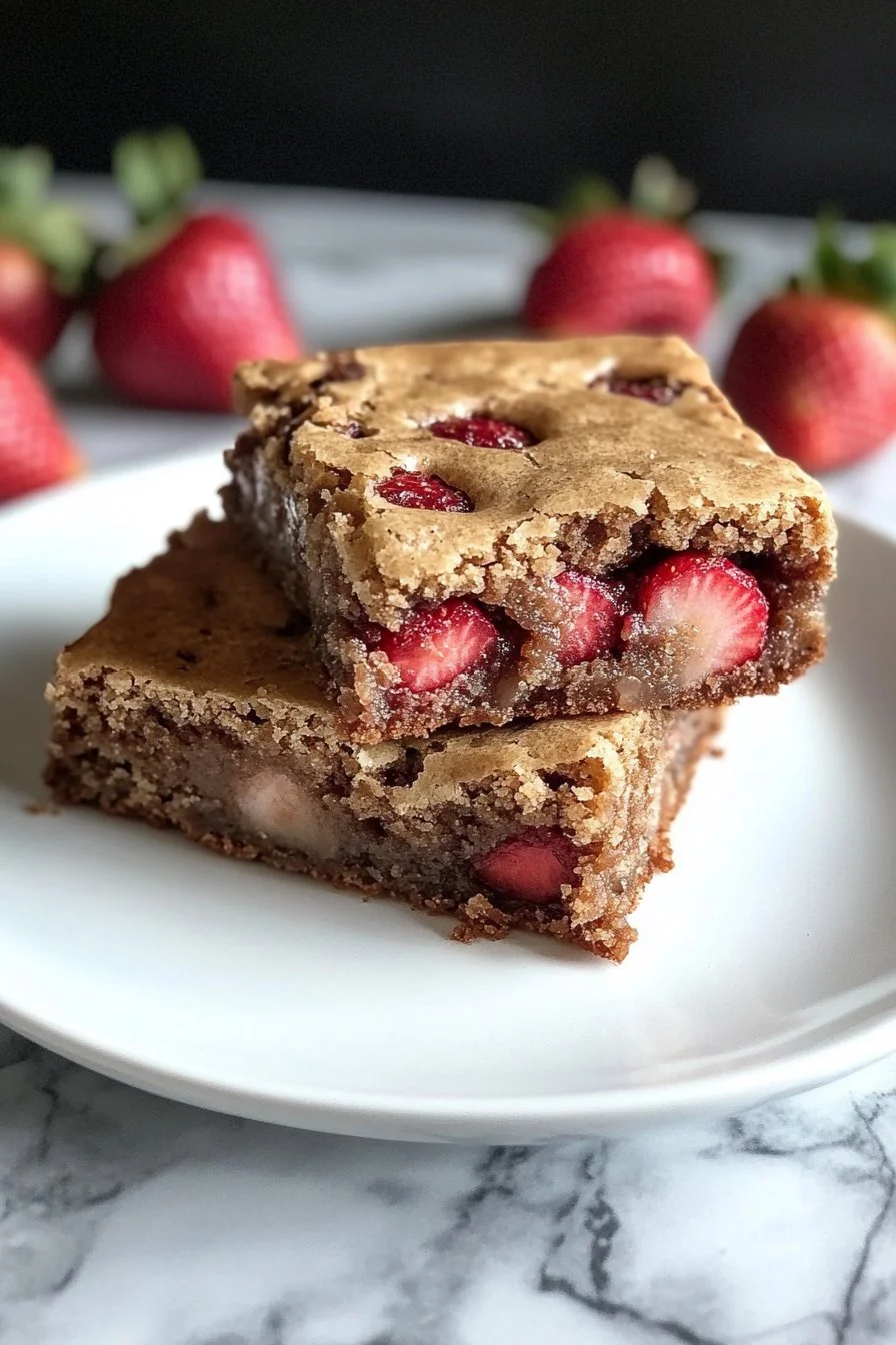 Strawberry Blondies {one bowl}