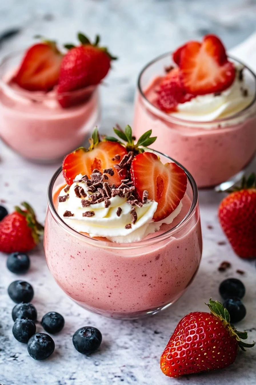 3-Ingredient Strawberry Mousse (No-Bake)