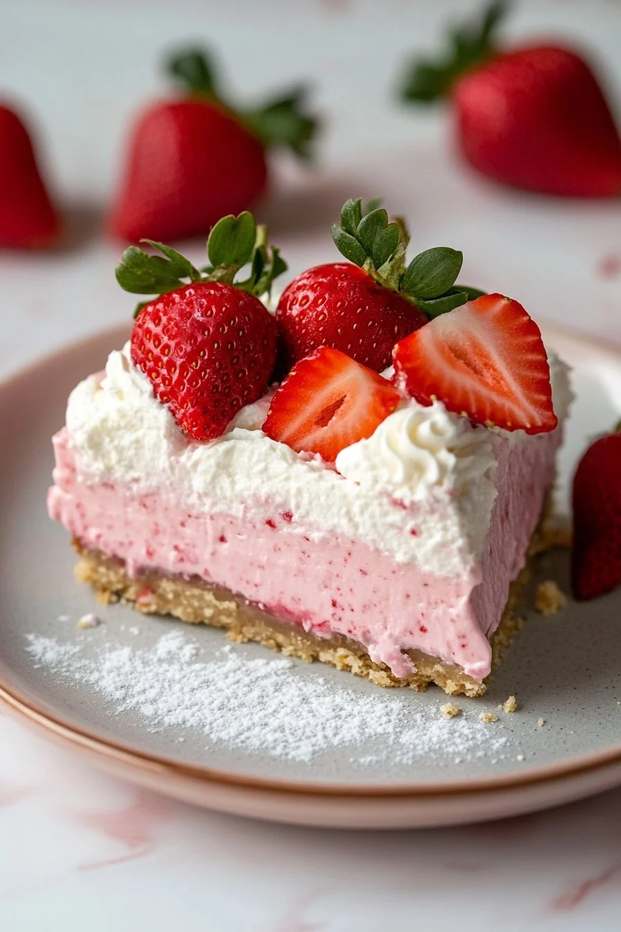 No-Bake Strawberry Cheesecake Lush