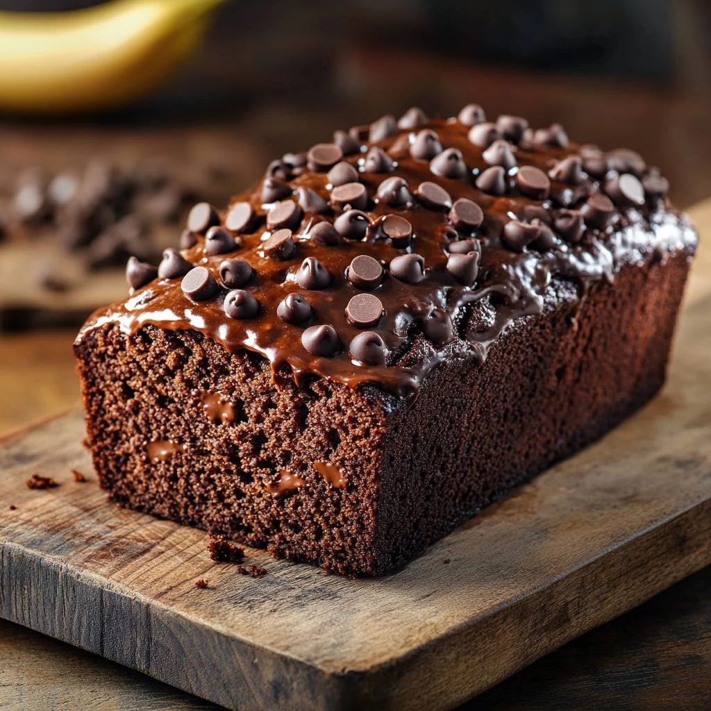 Delicious homemade banana bread with slices on a wooden cutting board.