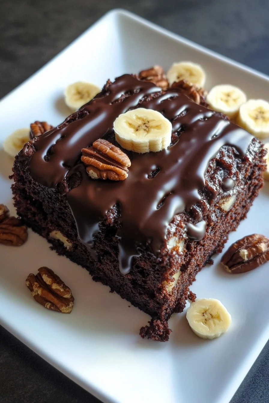 Banana Walnut Chocolate Cake