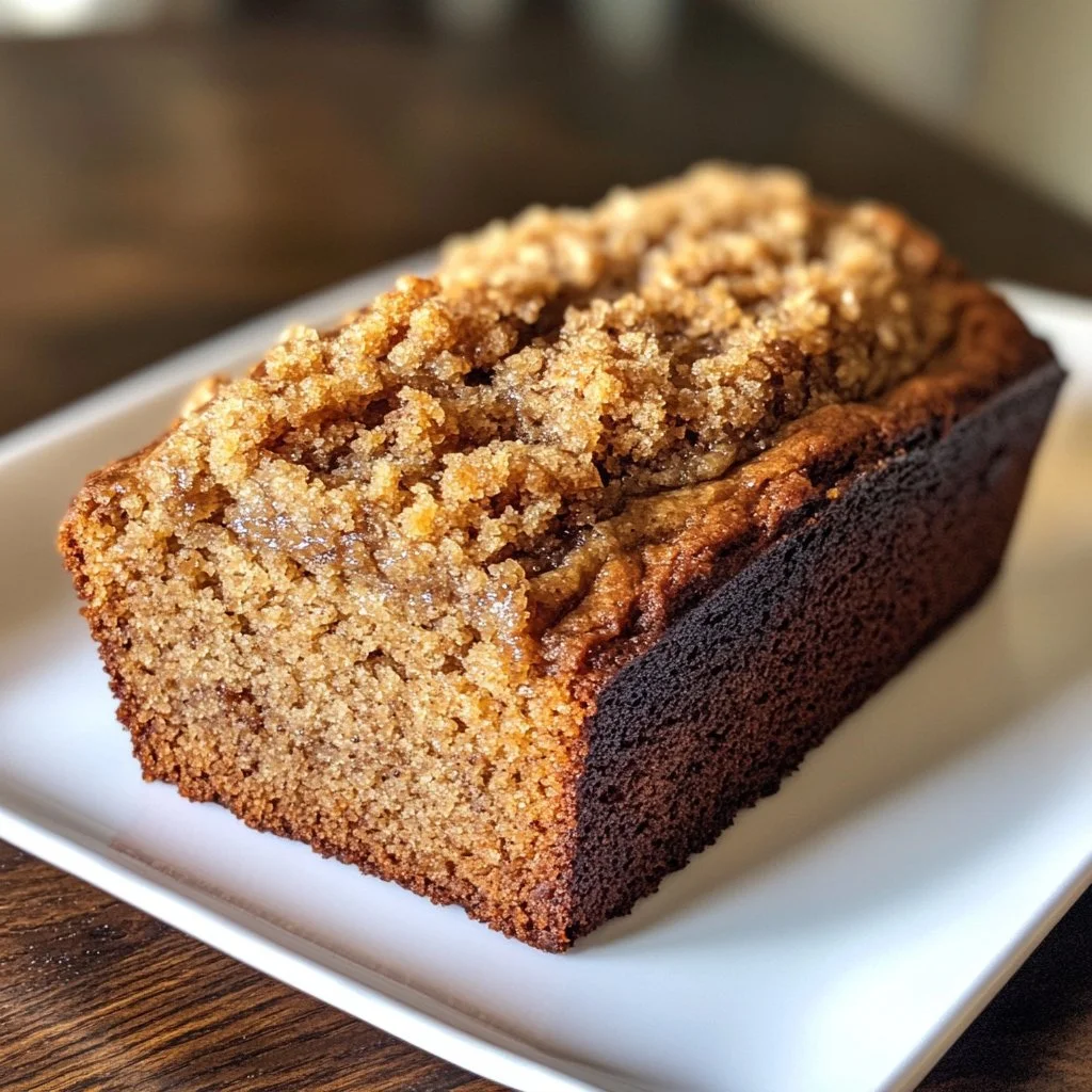 Delicious Brown Butter Sugar Cookie Banana Bread slice on a plate