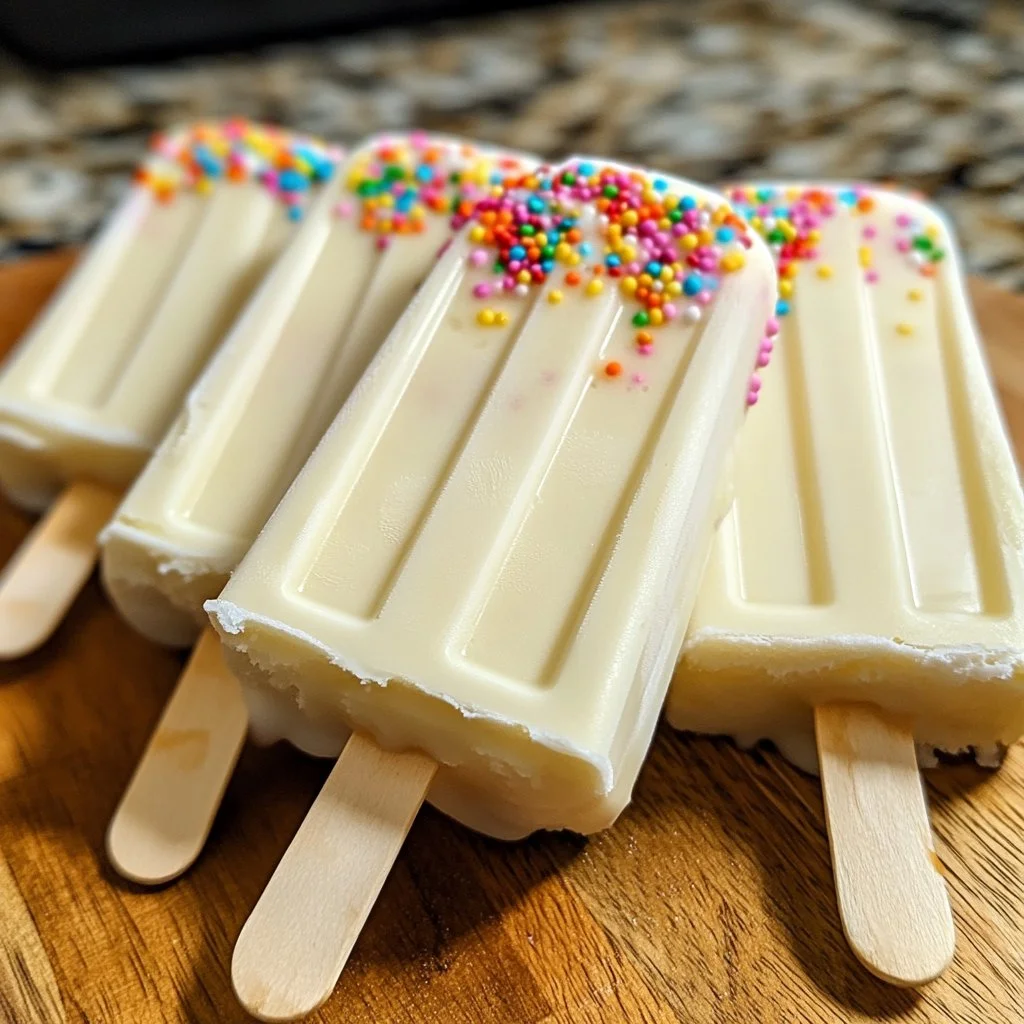 Delicious homemade cakesicles ready to be enjoyed.