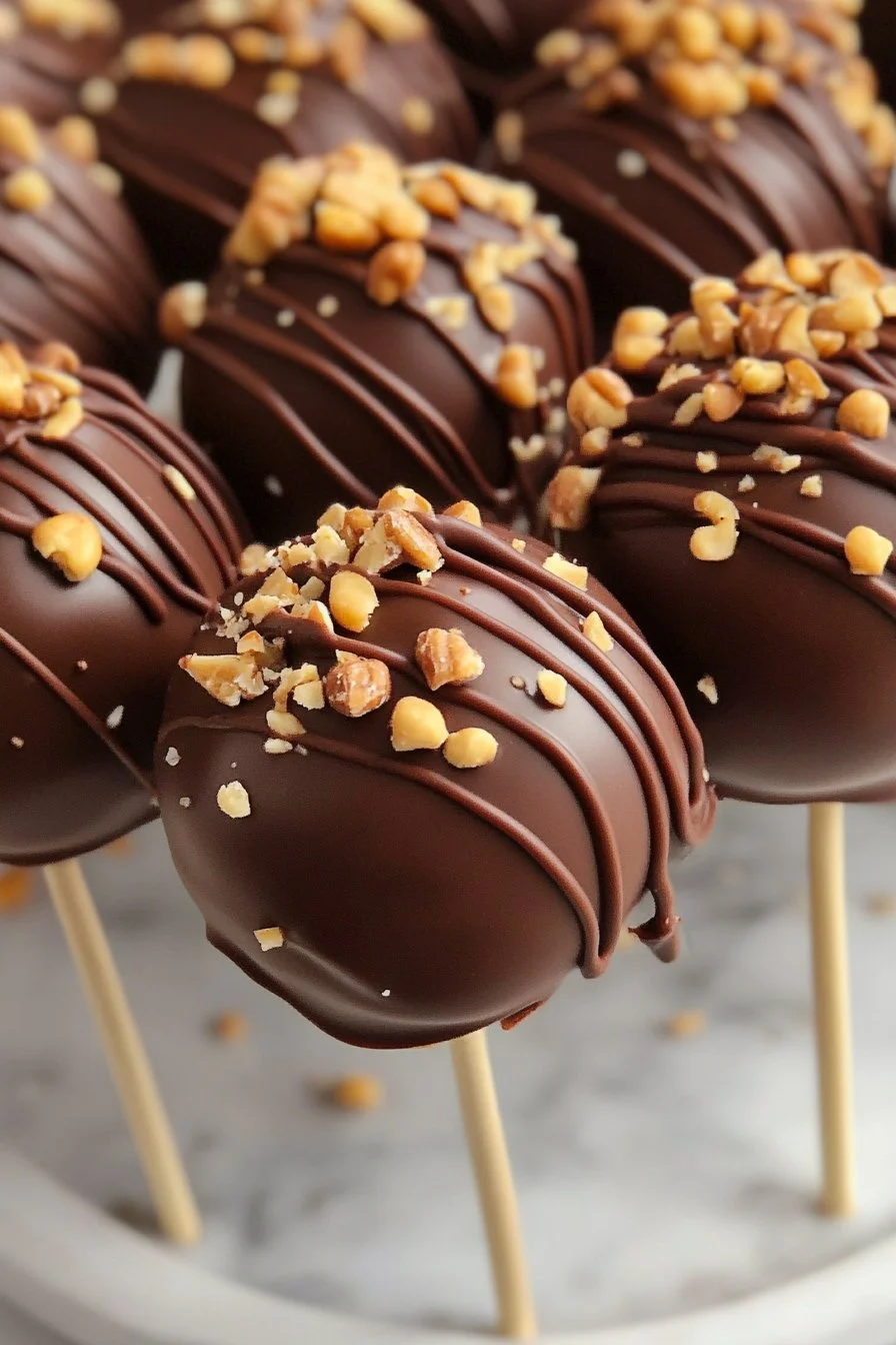 CHOCOLATE PEANUT BUTTER CAKE POPS