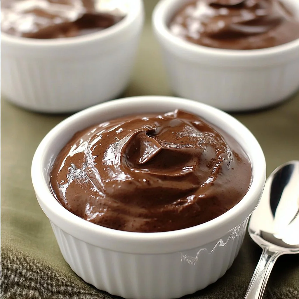 Delicious creamy chocolate avocado pudding in a bowl with chocolate shavings