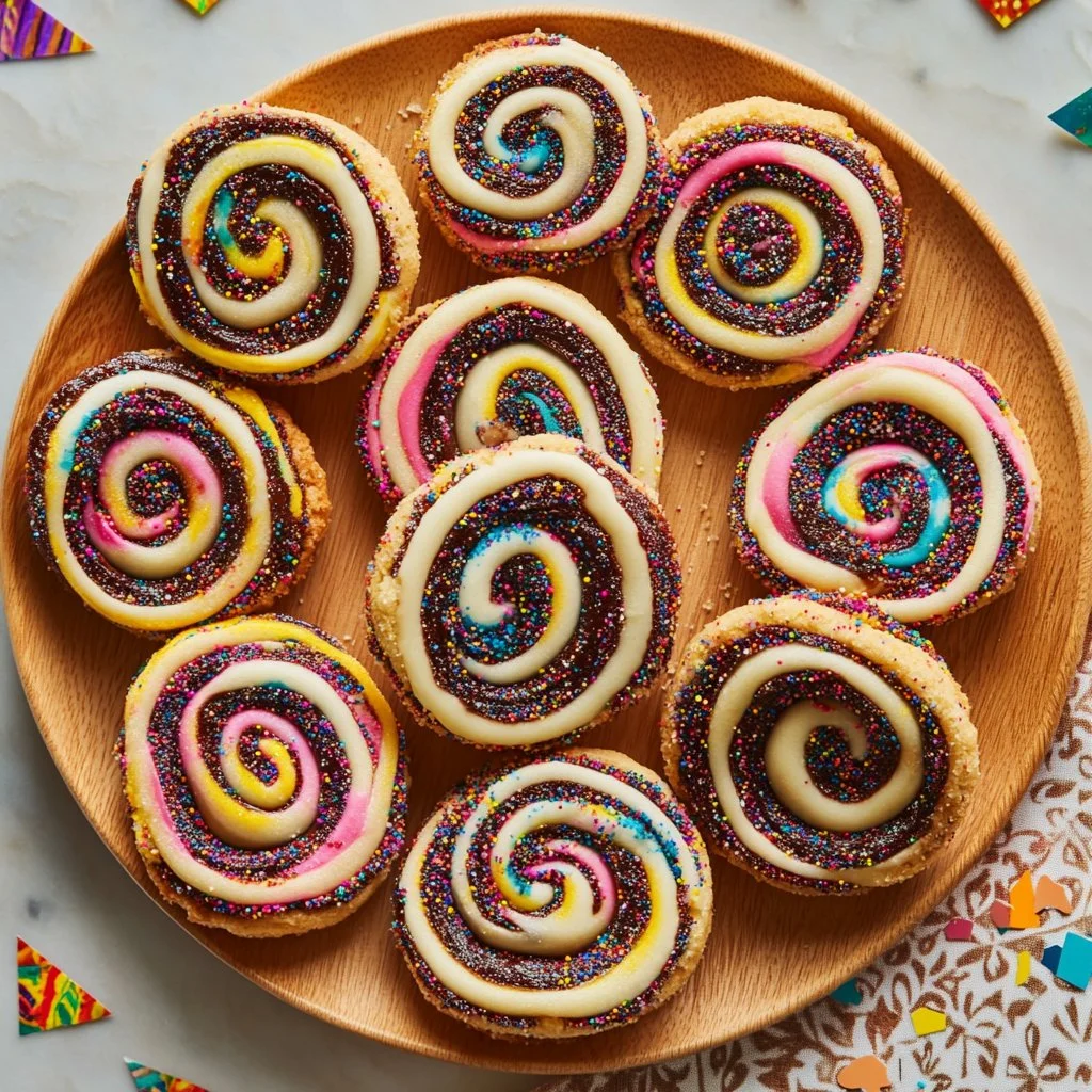 Colorful Fairy Bread-Inspired Cake Pops decorated with sprinkles on a stick.