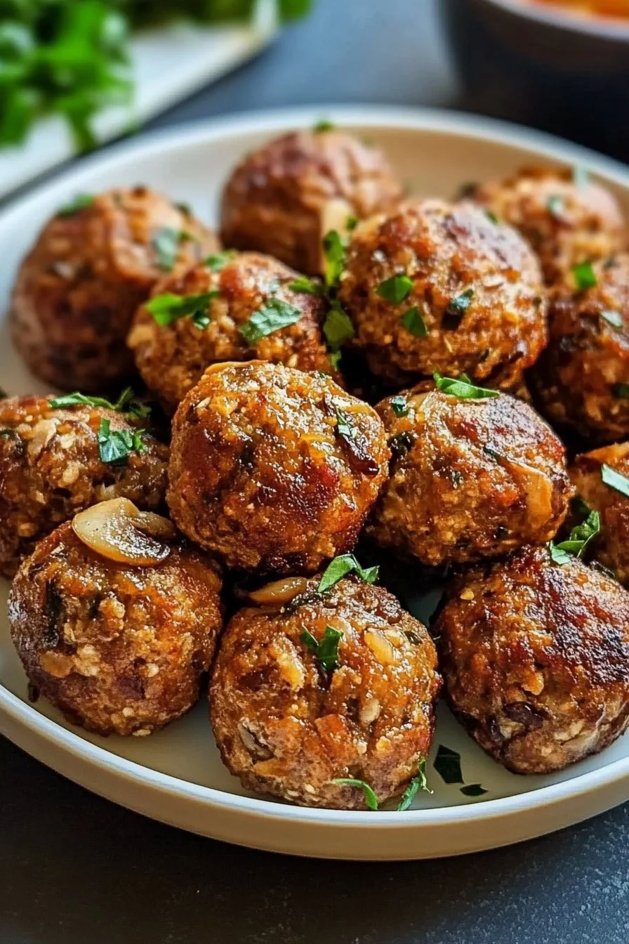 Healthy Vegan Mushroom Meatballs