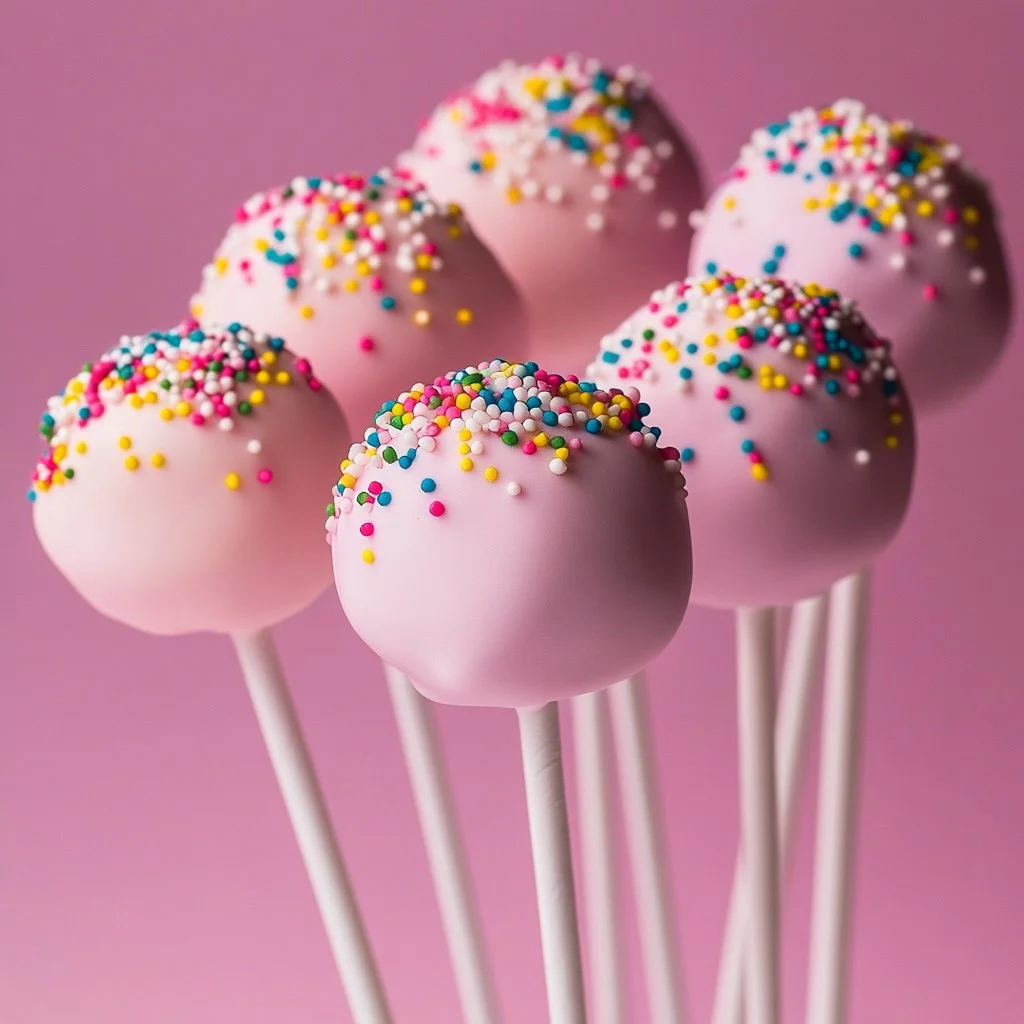 Delicious homemade cake pops arranged on a decorative plate.