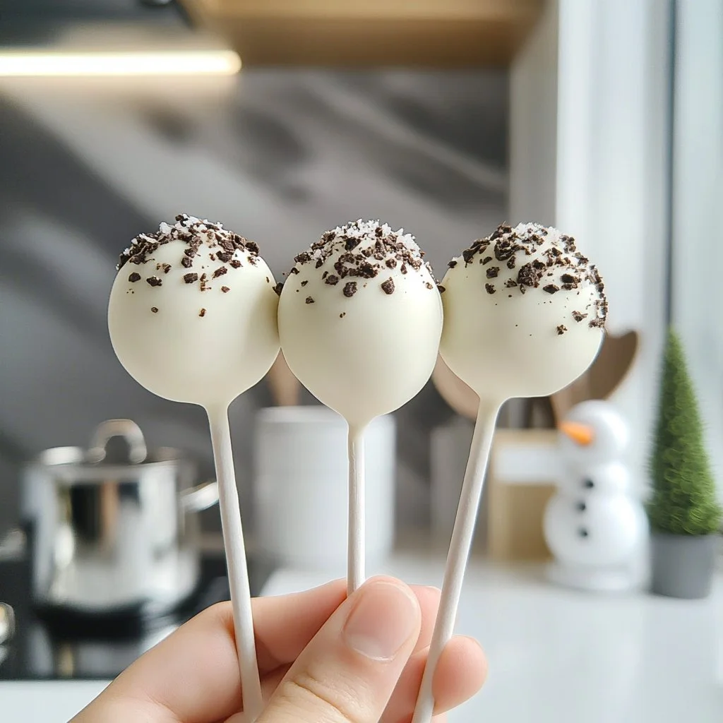 Delicious homemade Oreo cake pops on a table