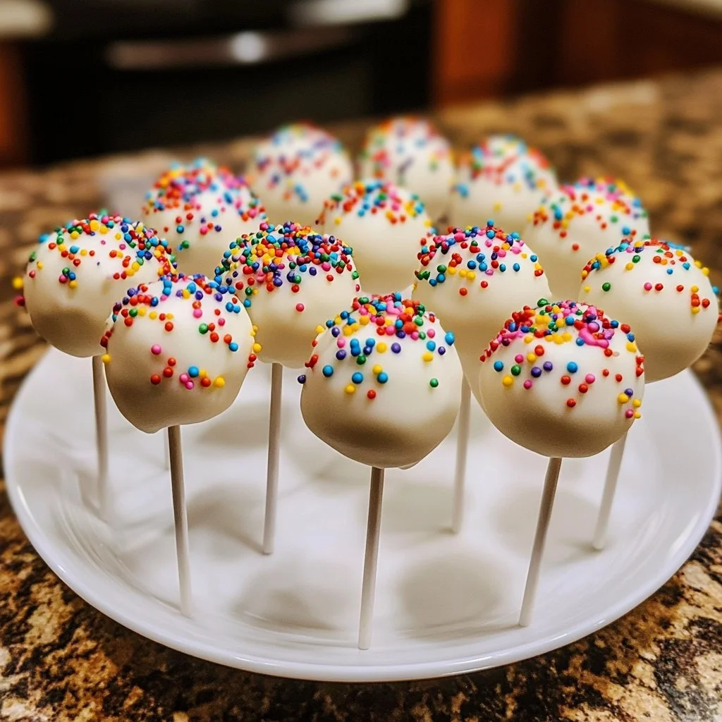 Delicious homemade Birthday Cake Pops inspired by Starbucks recipes