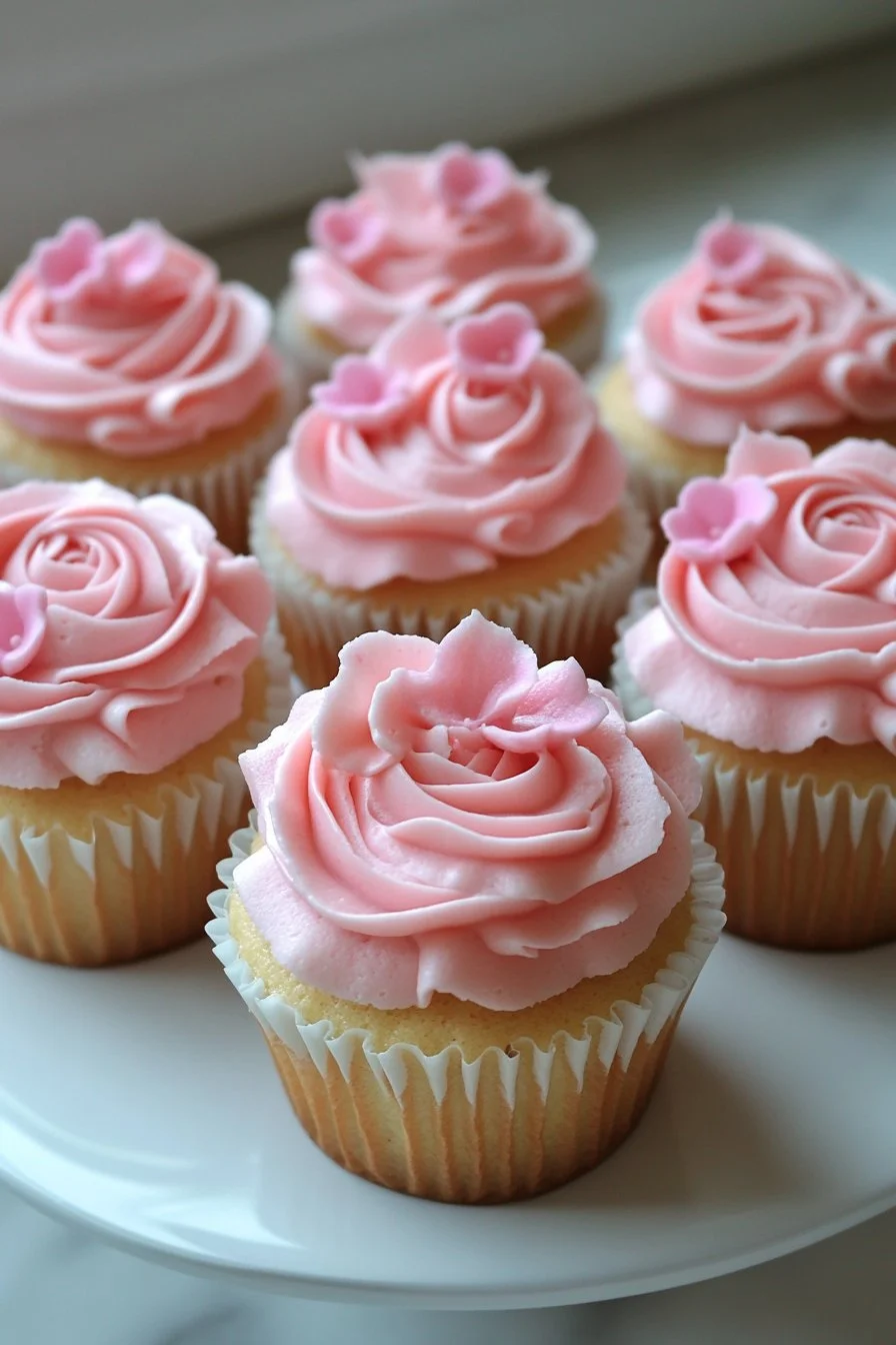 Pretty & Mini Pink Flower Cupcakes