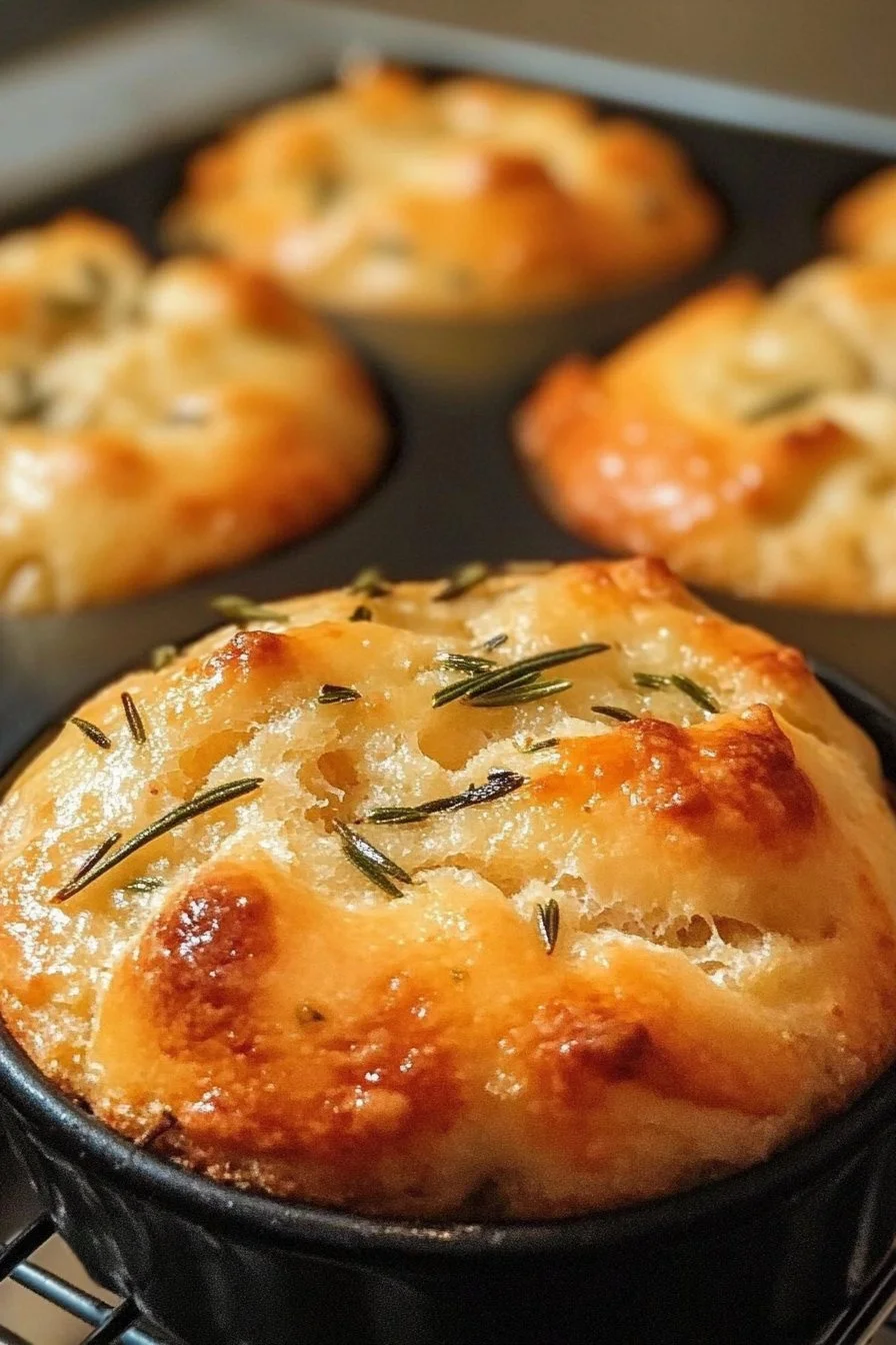 Rosemary Garlic Focaccia Muffins
