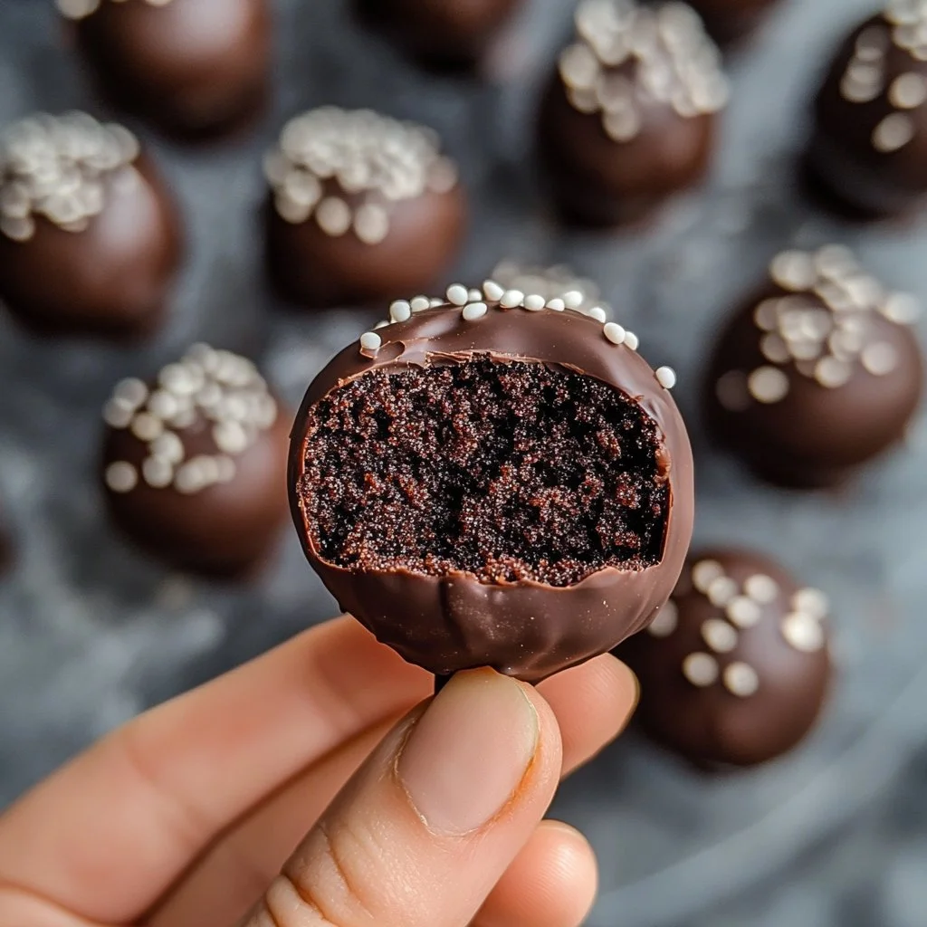Homemade Starbucks copycat chocolate cake pops on a decorative plate
