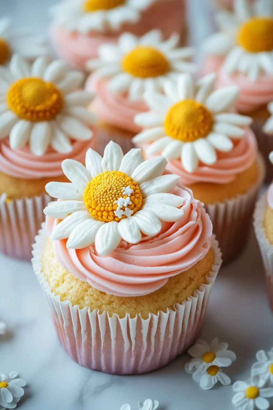 Super Cute Daisy Cupcakes