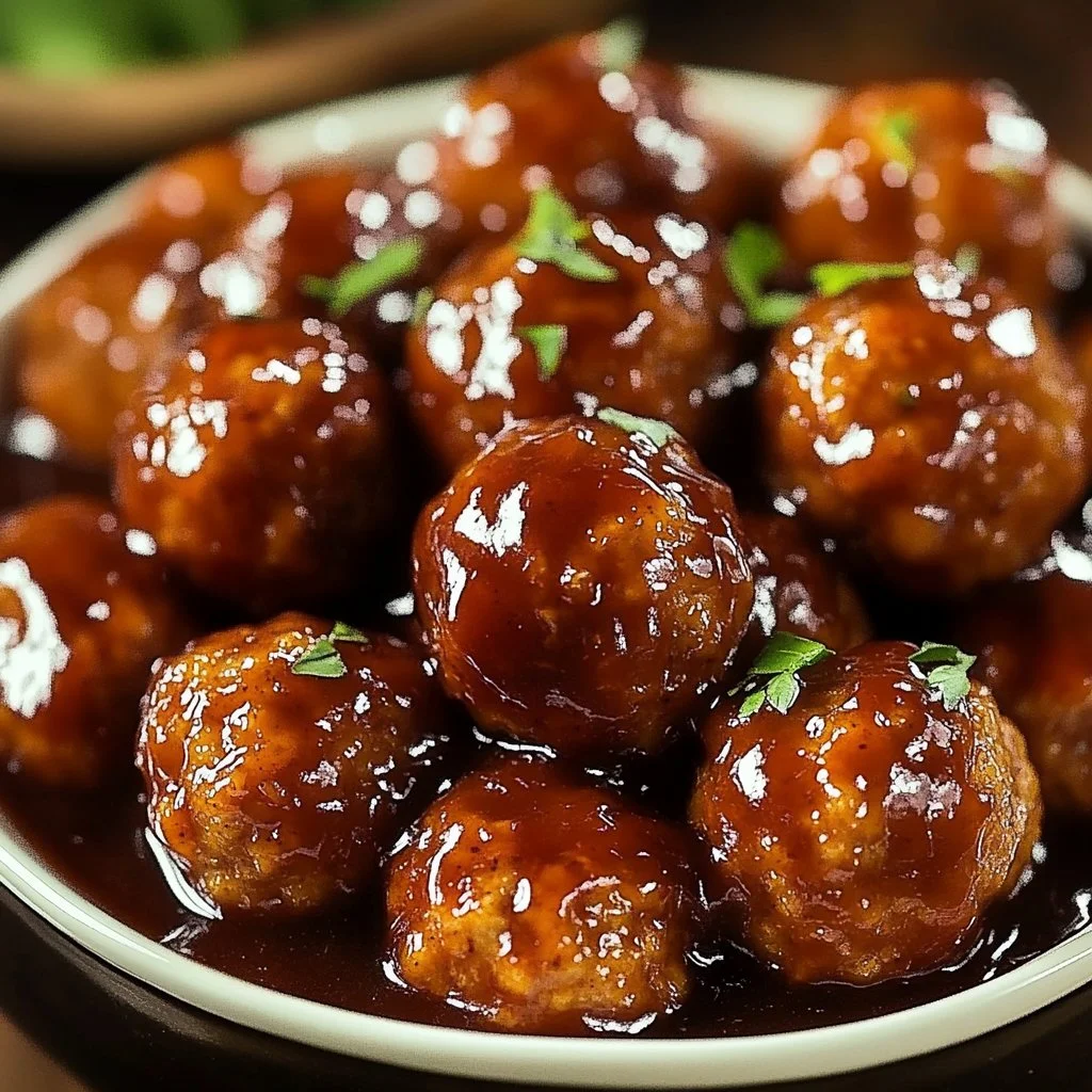 Plate of homemade sweet and sour meatballs served with rice