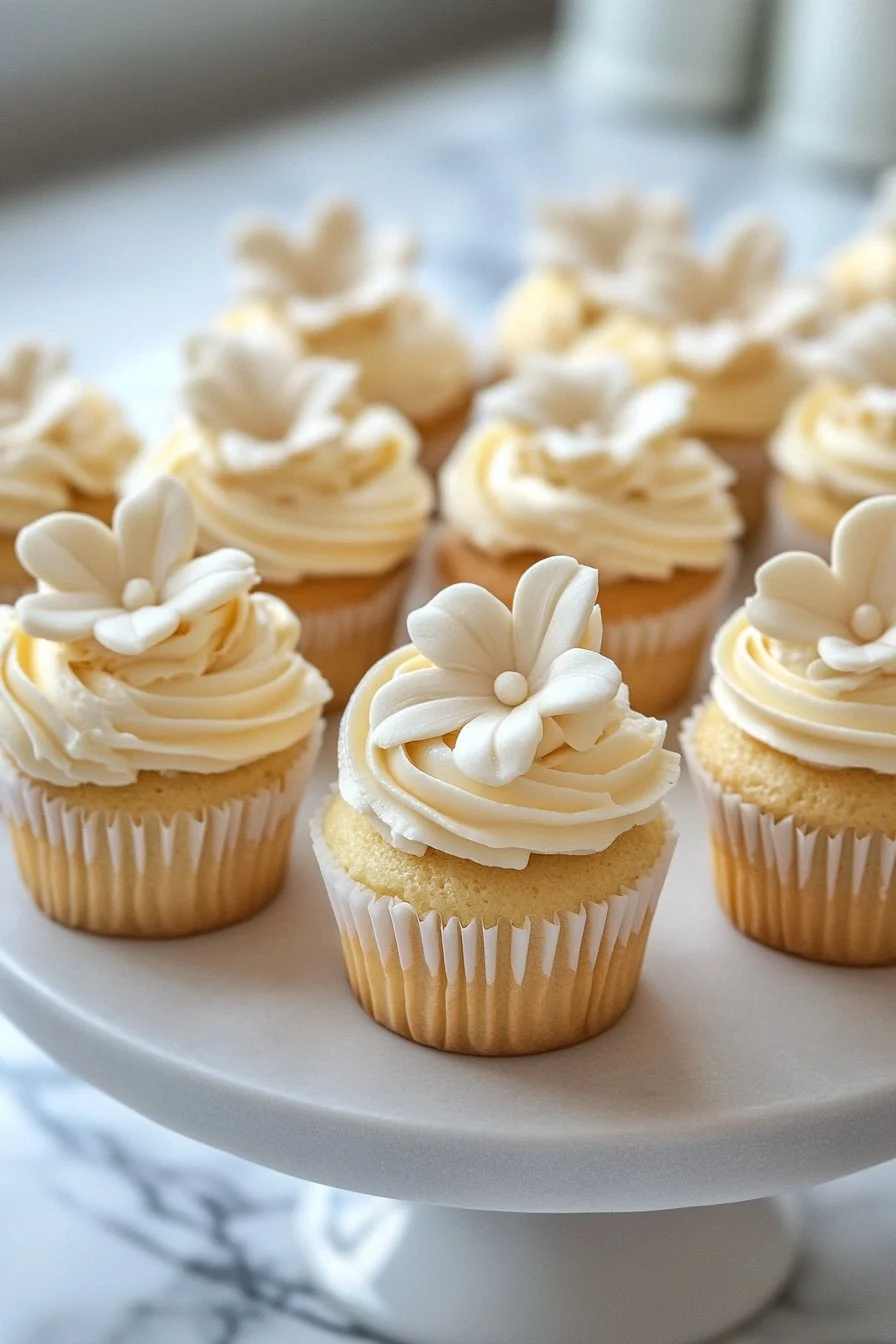 Vanilla Cupcakes with Buttercream Flowers