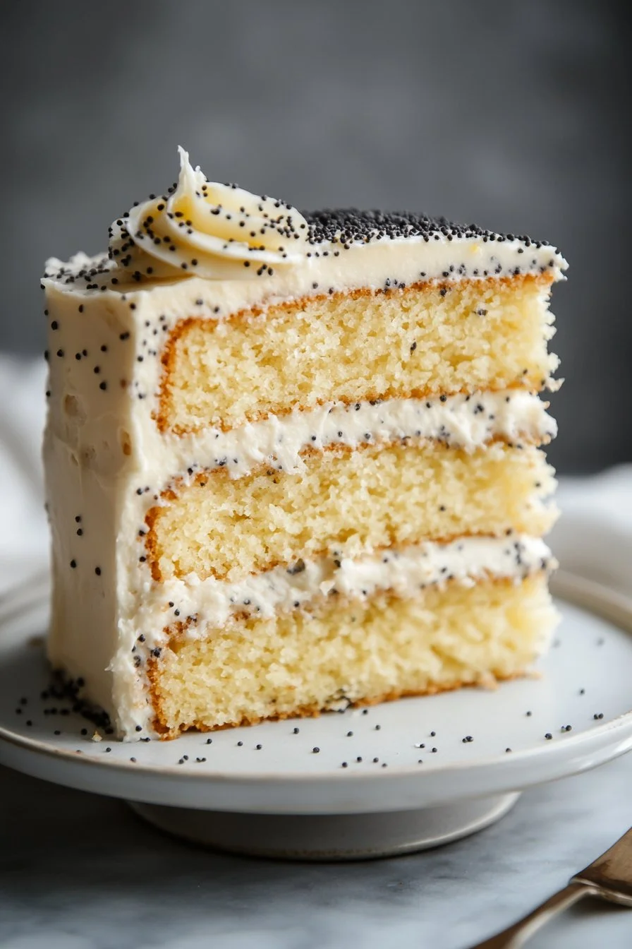 Vegan Lemon Poppy Seed Layer Cake