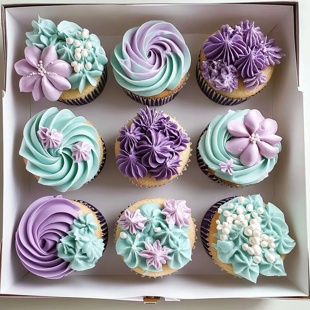 Delicious wedding cupcakes arranged elegantly for a bridal celebration.
